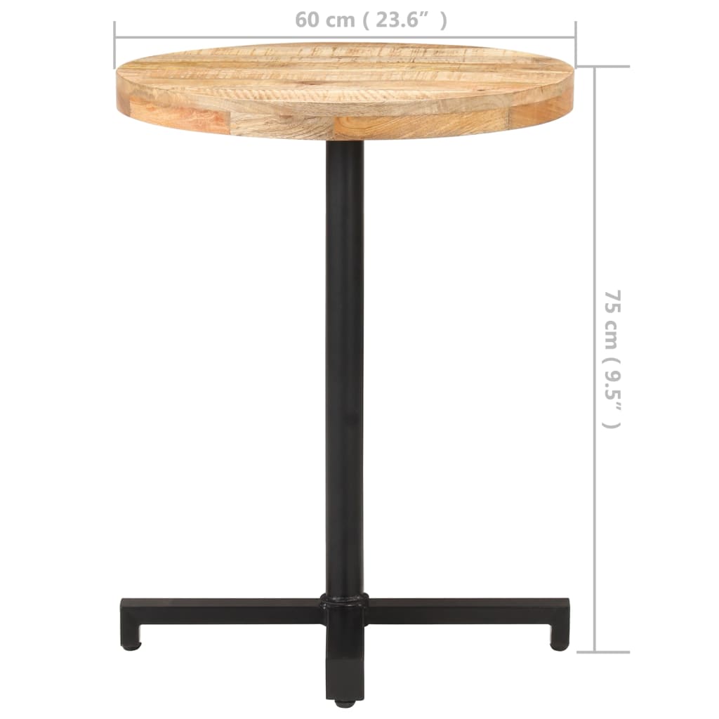 vidaXL Bistro Table Round Ø23.6"x29.5" Rough Mango Wood-0