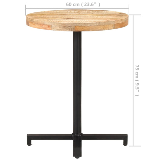 vidaXL Bistro Table Round Ø23.6"x29.5" Rough Mango Wood-0