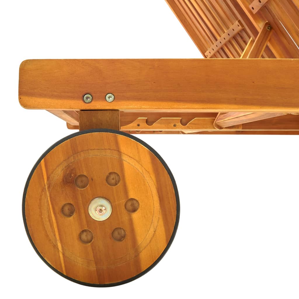 vidaXL Patio Lounge Chair Outdoor Sunbed Poolside Sunlounger Solid Wood Acacia-2