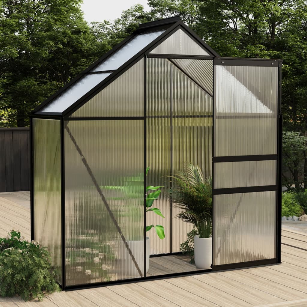 vidaXL Greenhouse Patio Grow House Outdoor Green House Anthracite Aluminum-5