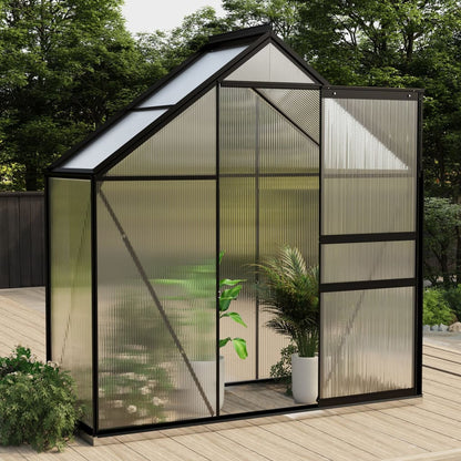 vidaXL Greenhouse Patio Outdoor Grow House with Base Frame Anthracite Aluminum-7