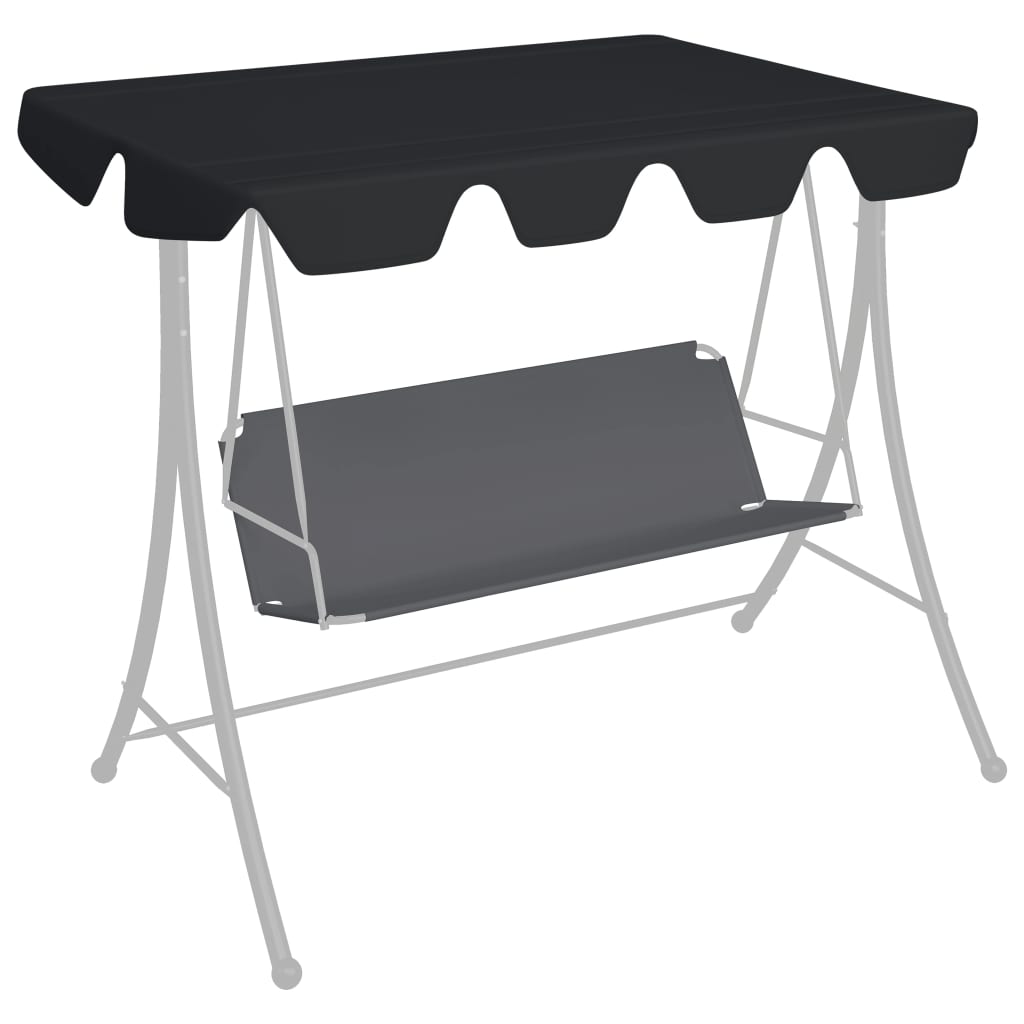 vidaXL Replacement Canopy for Swing Outdoor Swing Cover Replacement Sunshade-24