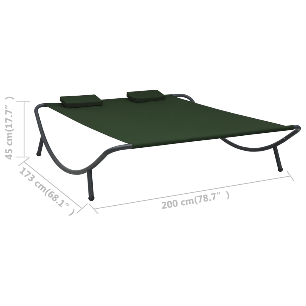 vidaXL Outdoor Chaise Lounge Patio Lounge Bed Sun Lounger with Pillows Fabric-1