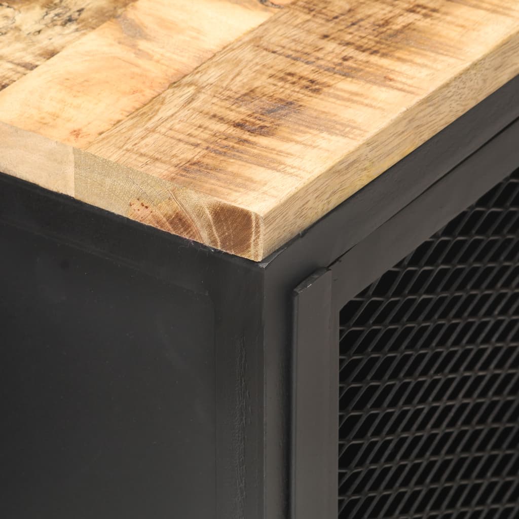 vidaXL Bedside Cabinet 15.7"x11.8"x20.9" Solid Rough Mango Wood-2