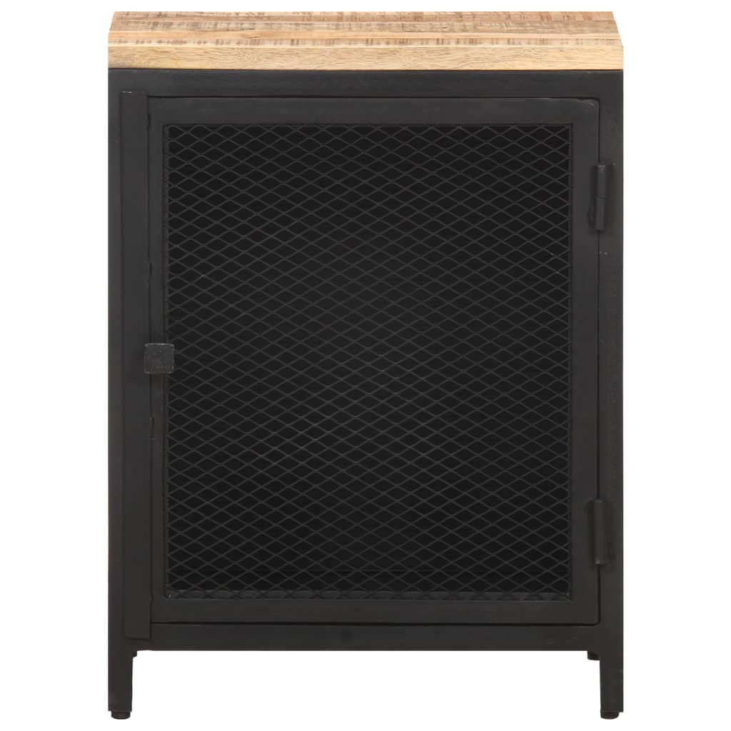 vidaXL Bedside Cabinet 15.7"x11.8"x20.9" Solid Rough Mango Wood-3