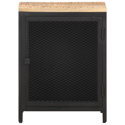 vidaXL Bedside Cabinet 15.7"x11.8"x20.9" Solid Rough Mango Wood-3