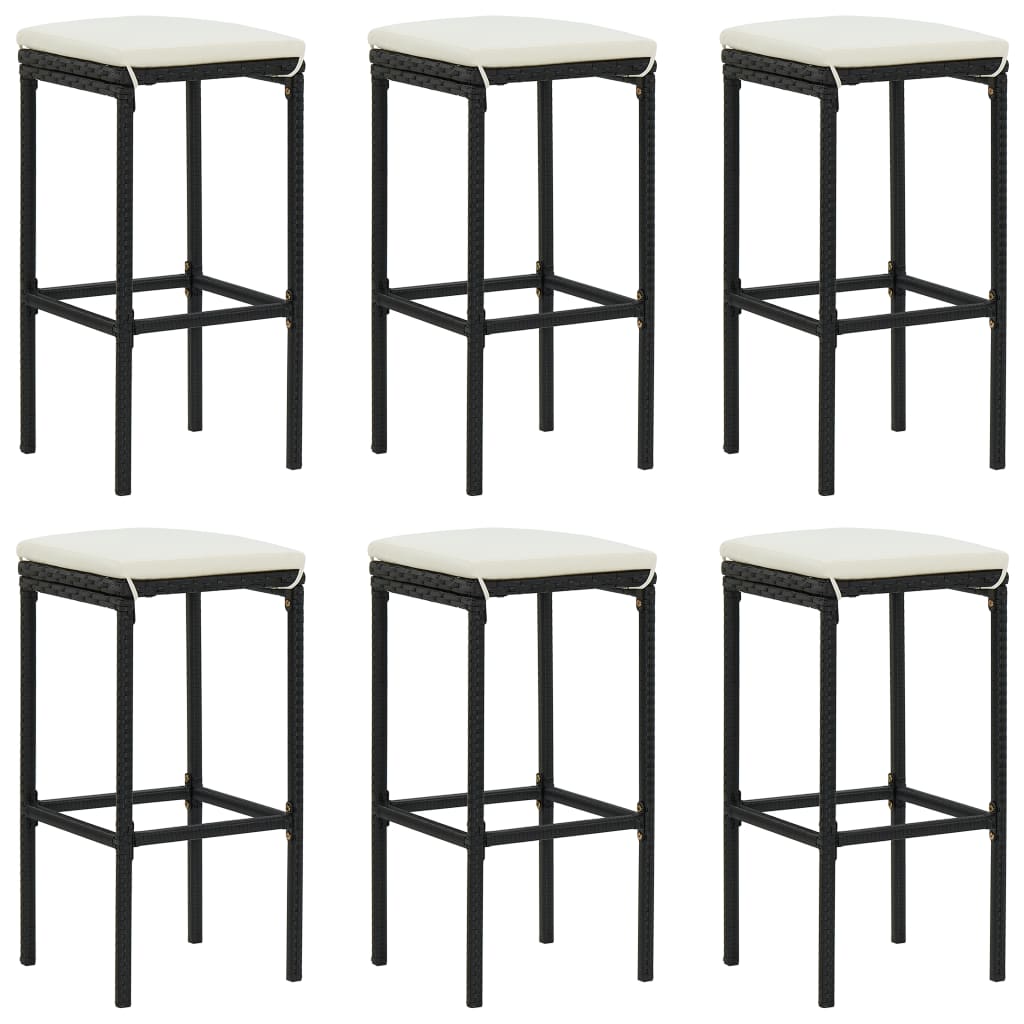 vidaXL Bar Stool Bar Seat Counter Height Island Stool for Pub Poly Rattan-0