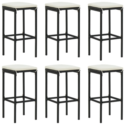 vidaXL Bar Stool Bar Seat Counter Height Island Stool for Pub Poly Rattan-0