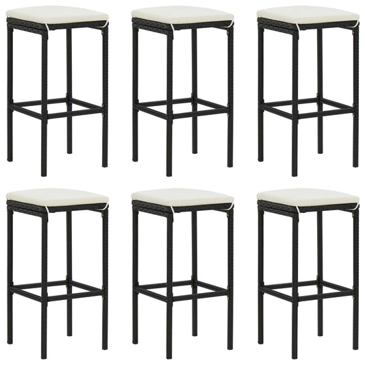 vidaXL Bar Stool Bar Seat Counter Height Island Stool for Pub Poly Rattan-0