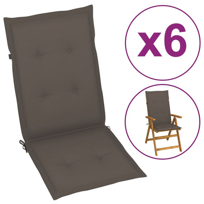 vidaXL Chair Cushion Water Repellent Garden High Back Chair Cushion Pad Fabric-3