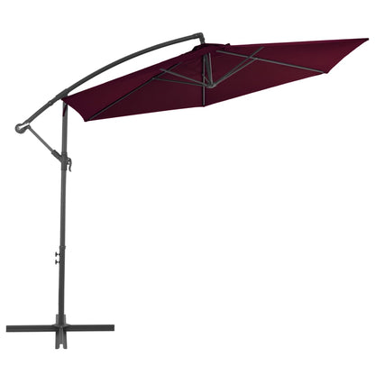 vidaXL Cantilever Umbrella with Aluminum Pole Bordeaux Red 118.1"-1