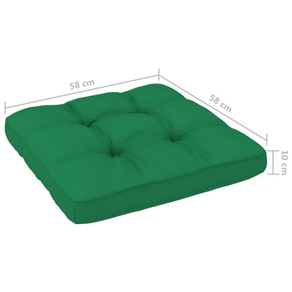 vidaXL Pallet Cushion Green 22.8"x22.8"x3.9" Fabric-4