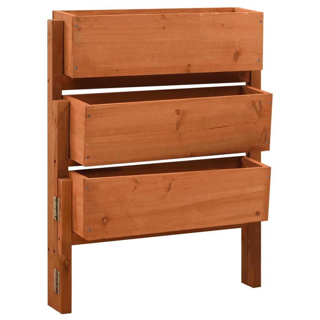 vidaXL Planter Foldable Flower Box Raised Garden Bed Planter Solid Firwood-1