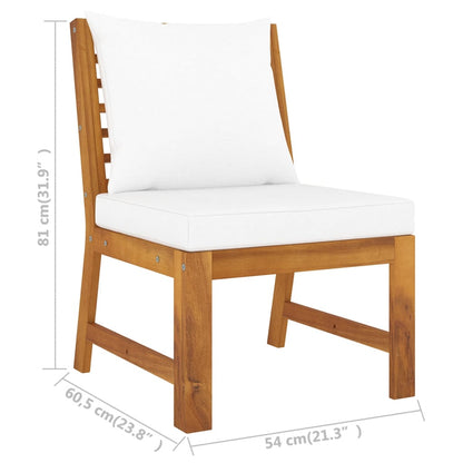 vidaXL 4 Piece Patio Lounge Set with Cushion Cream Solid Acacia Wood-2