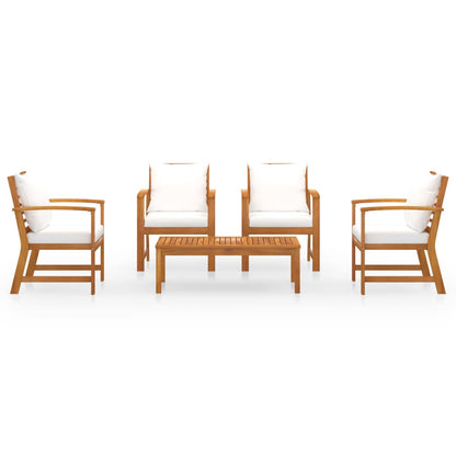 vidaXL 5 Piece Garden Lounge Set with Cushion Solid Acacia Wood-1