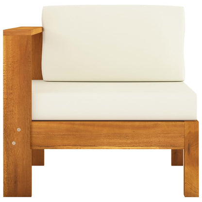 vidaXL 3-Seater Patio Sofa with Cream White Cushions Solid Acacia Wood-4
