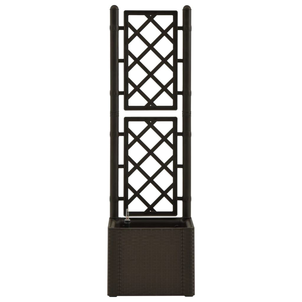 vidaXL Planter Trellis Raised Flower Bed Self Watering System Rattan Look-1