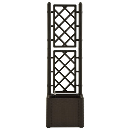 vidaXL Planter Trellis Raised Flower Bed Self Watering System Rattan Look-1
