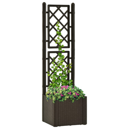 vidaXL Planter Trellis Raised Flower Bed Self Watering System Rattan Look-7