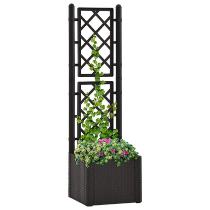 vidaXL Planter Trellis Raised Flower Bed Self Watering System Rattan Look-6