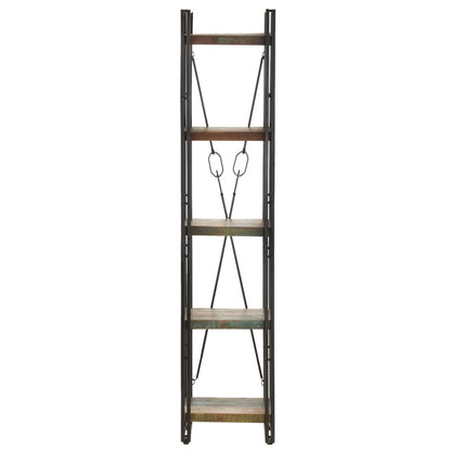 vidaXL 5-Tier Bookcase 15.7"x11.8"x70.9" Solid Reclaimed Wood-0