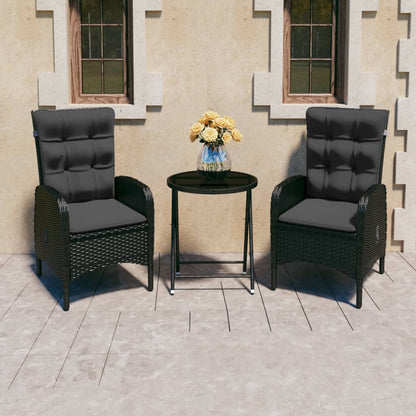 vidaXL Solid Acacia Wood Patio Bistro Set 3 Piece Seat Gray/Gray and Brown-7
