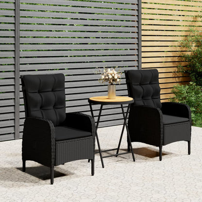 vidaXL Solid Acacia Wood Patio Bistro Set 3 Piece Seat Gray/Gray and Brown-8