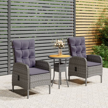 vidaXL Bistro Set 3 Piece Patio Furniture Set with Coffee Table for Backyard-7