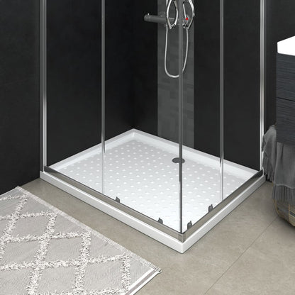 vidaXL Shower Base Tray with Dots Skid Resistant Shower Receptor White ABS-4