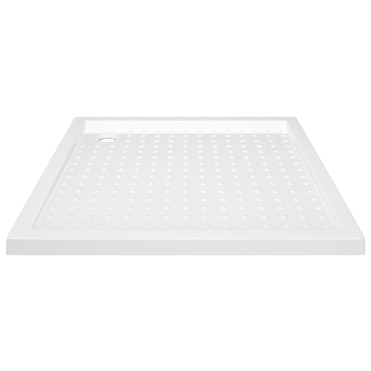 vidaXL Shower Base Tray with Dots Skid Resistant Shower Receptor White ABS-0