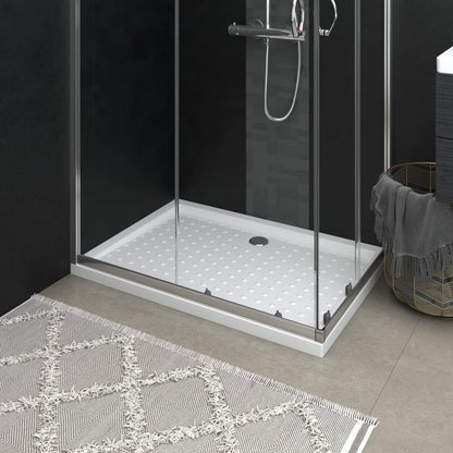 vidaXL Shower Base Tray with Dots Skid Resistant Shower Receptor White ABS-5