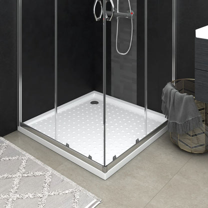 vidaXL Shower Base Tray with Dots Skid Resistant Shower Receptor White ABS-8