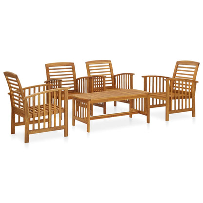 vidaXL 5 Piece Patio Lounge Set Solid Acacia Wood-0