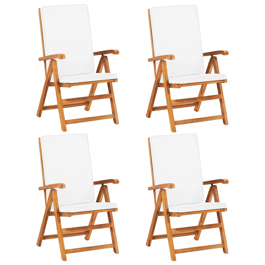 vidaXL 5 Piece Patio Dining Set with Cushions Solid Teak Wood-4