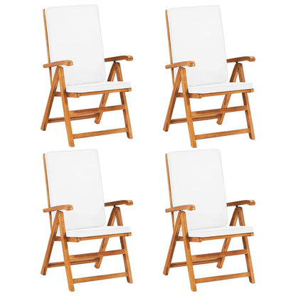 vidaXL 5 Piece Patio Dining Set with Cushions Solid Teak Wood-4