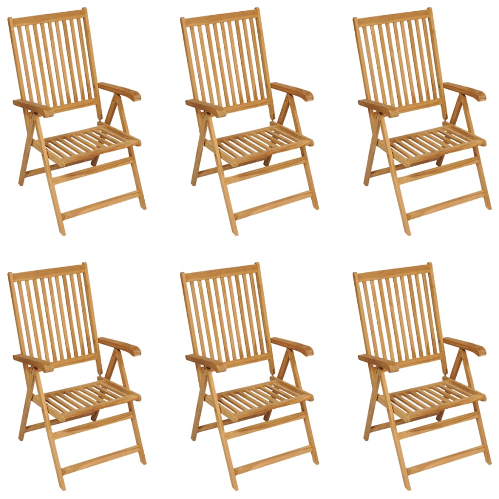 vidaXL 7 Piece Patio Dining Set Solid Teak Wood-3
