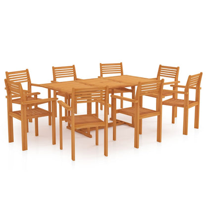 vidaXL Solid Wood Teak Patio Dining Set Dinner Dinette Furniture 7/9 Piece-3