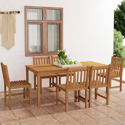 vidaXL 7 Piece Patio Dining Set Solid Teak Wood-1