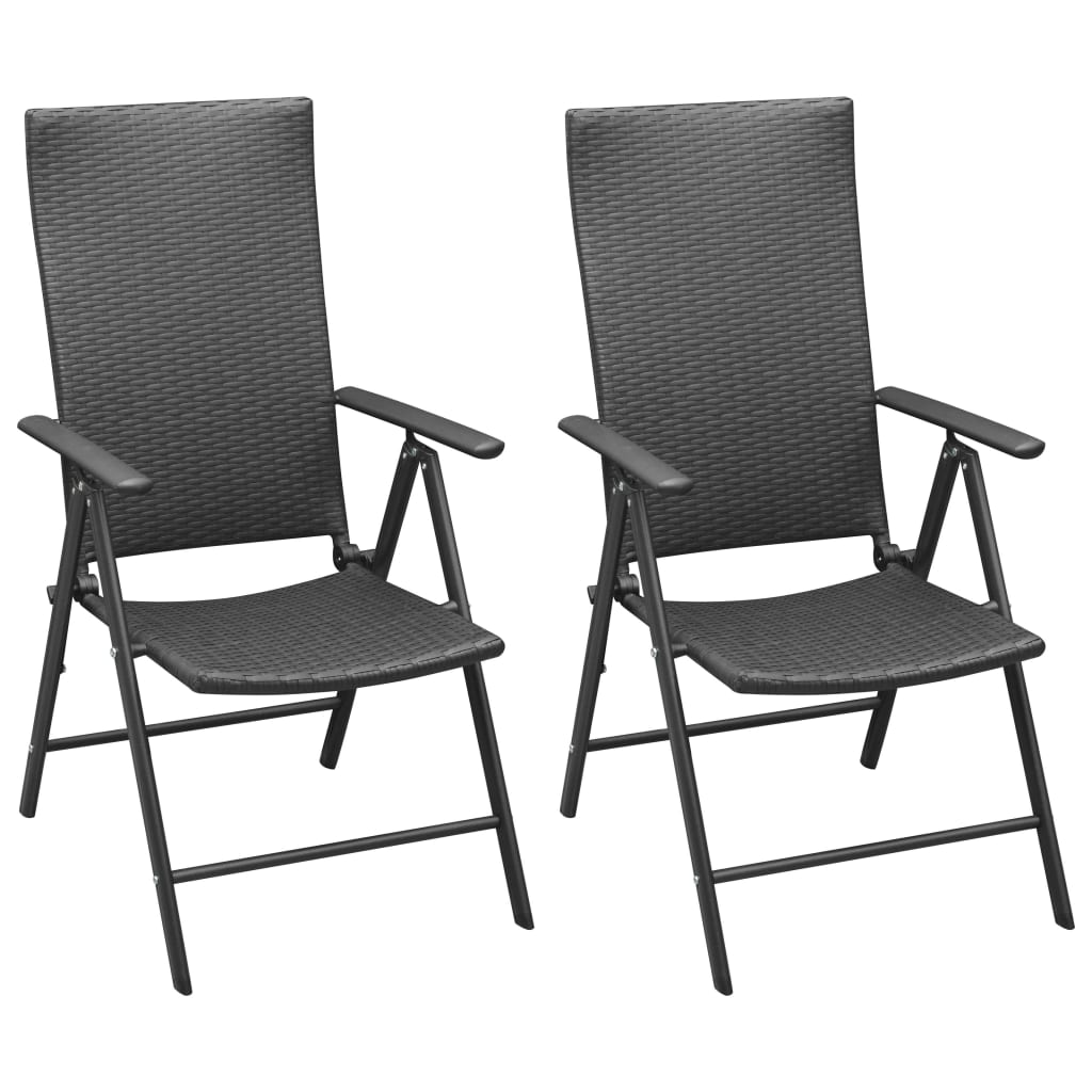 vidaXL 3 Piece Patio Dining Set Black and Brown-2
