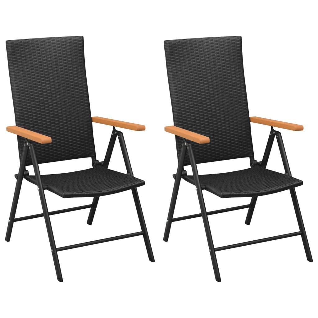 vidaXL Patio Dining Set Outdoor Dining Table and Chair Set Black and Brown-2
