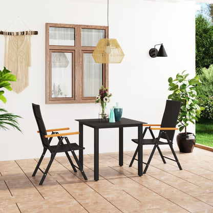 vidaXL Patio Dining Set Outdoor Dining Table and Chair Set Black and Brown-5