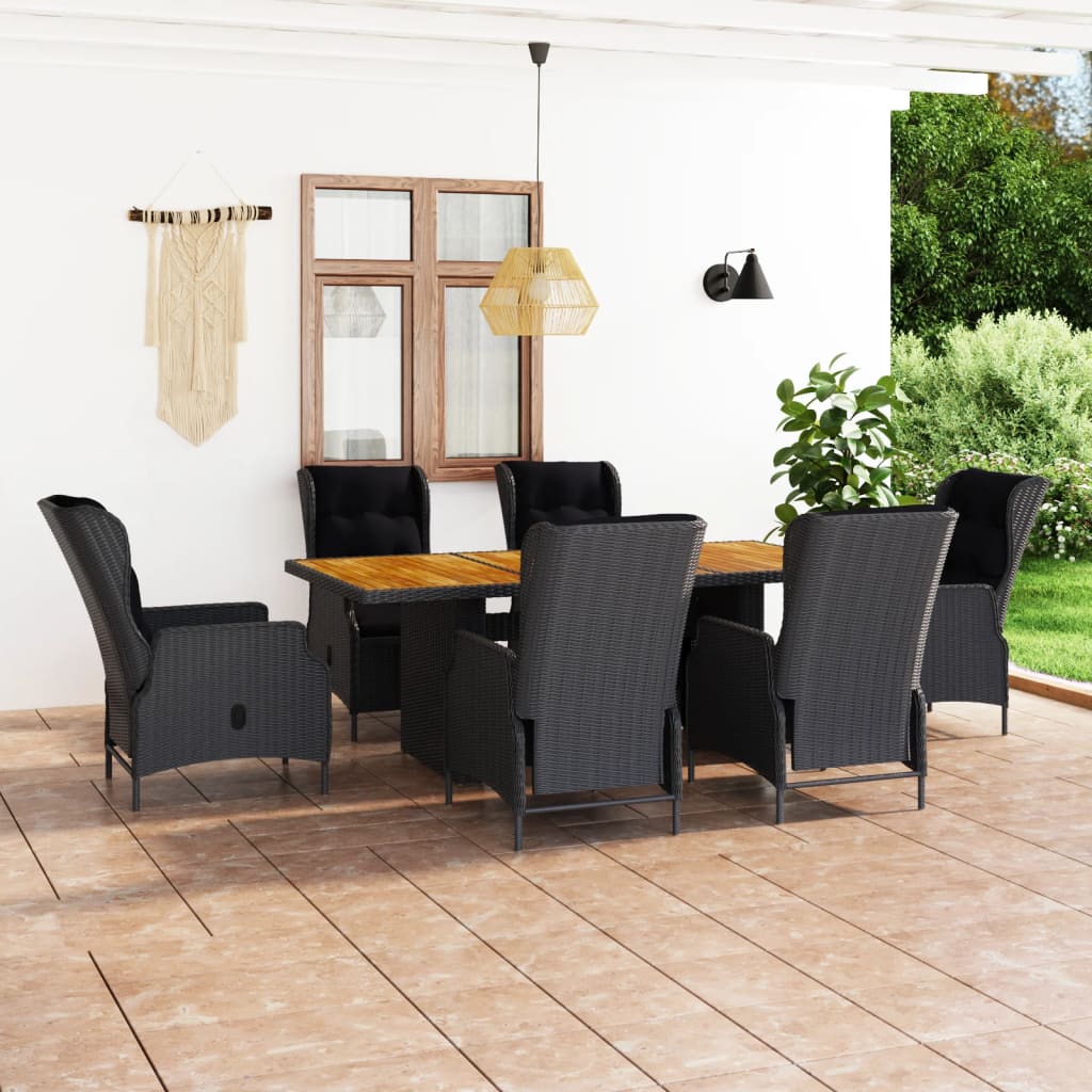 vidaXL Patio Dining Set Dining Table and Chairs Furniture Set Poly Rattan-6