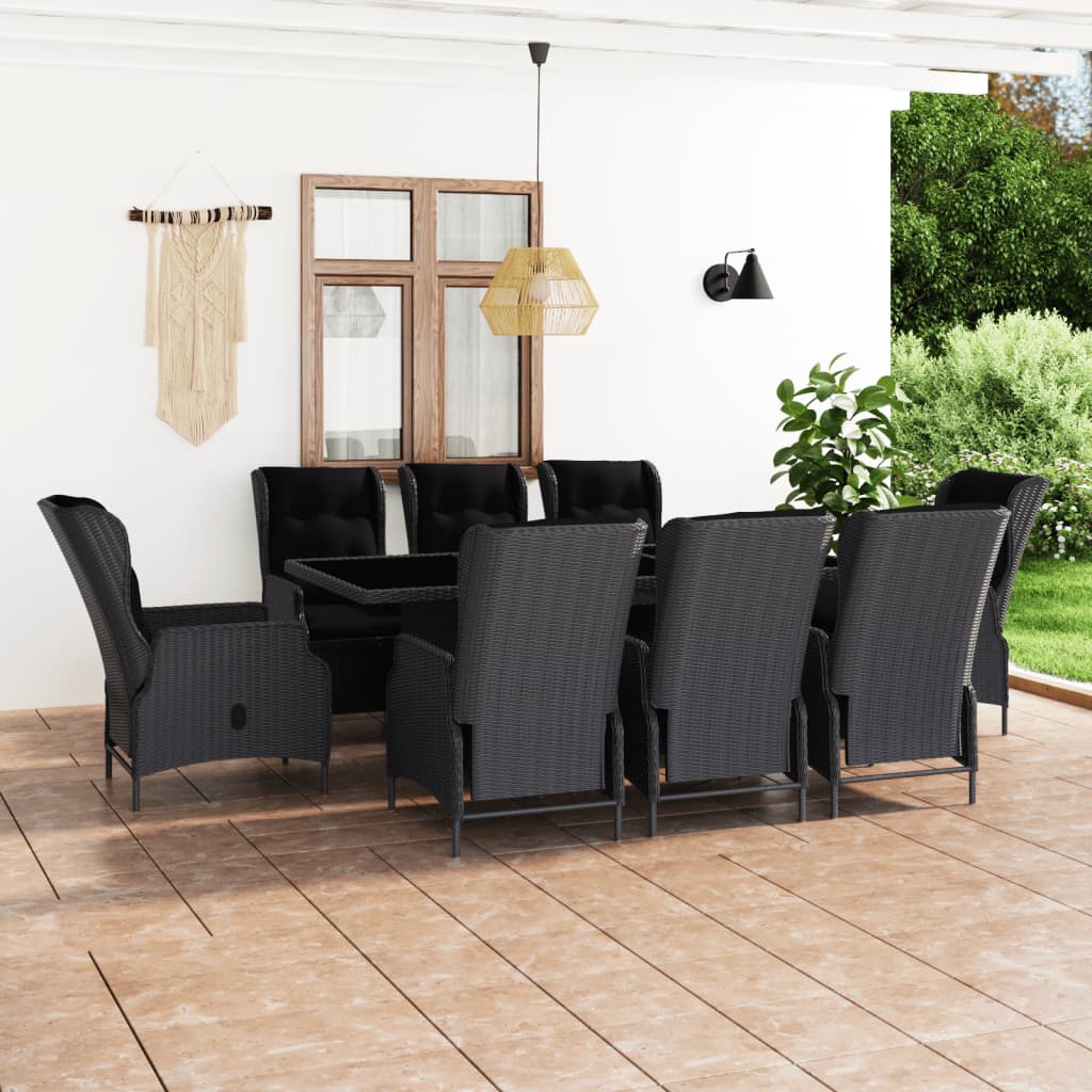 vidaXL Patio Dining Set Dining Table and Chairs Furniture Set Poly Rattan-7