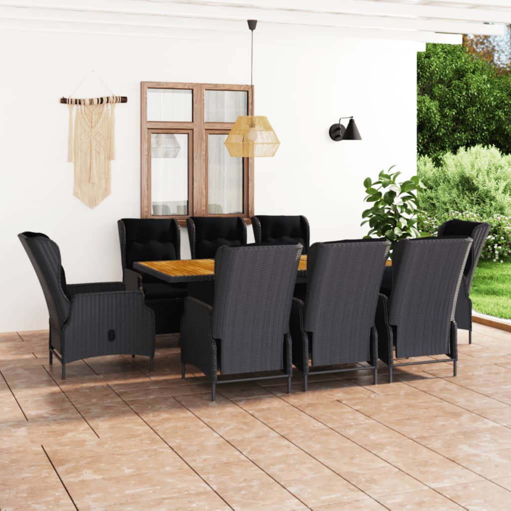 vidaXL Patio Dining Set Dining Table and Chairs Furniture Set Poly Rattan-8