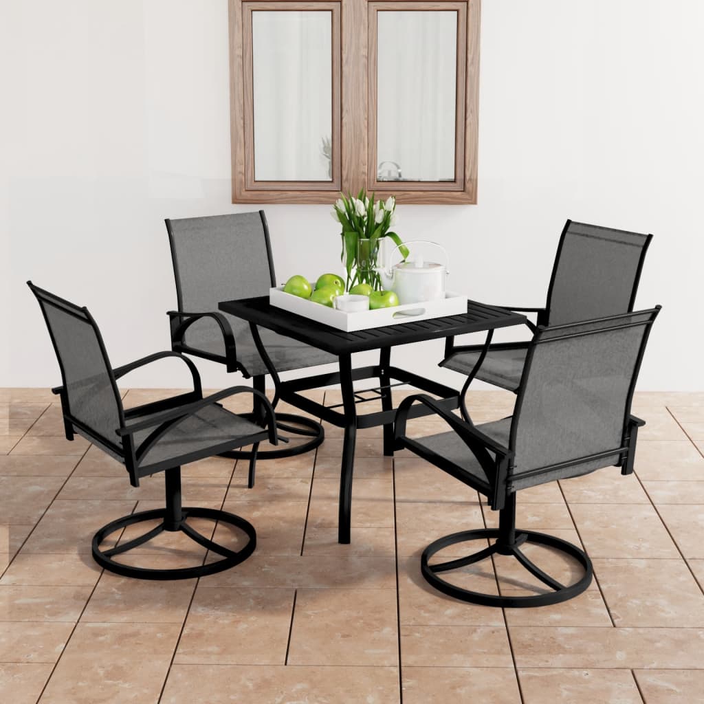 vidaXL Garden Dining Set 3/5 Pieces Textilene and Steel Outdoor Patio Dinner-6