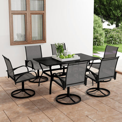 vidaXL Garden Dining Set 3/5 Pieces Textilene and Steel Outdoor Patio Dinner-7