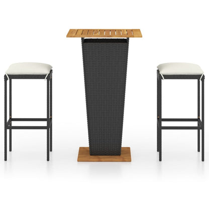 vidaXL Patio Bar Set Seating 3/5/9 Piece Black/Gray 23.6"/31.5" Table Length-3