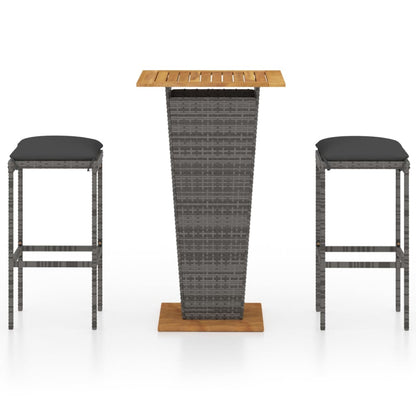 vidaXL Patio Bar Set Seating 3/5/9 Piece Black/Gray 23.6"/31.5" Table Length-10