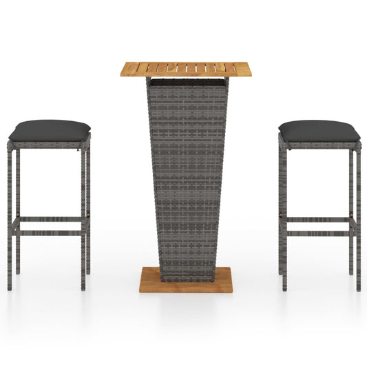 vidaXL Patio Bar Set Seating 3/5/9 Piece Black/Gray 23.6"/31.5" Table Length-10