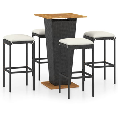 vidaXL Patio Bar Set Seating 3/5/9 Piece Black/Gray 23.6"/31.5" Table Length-6